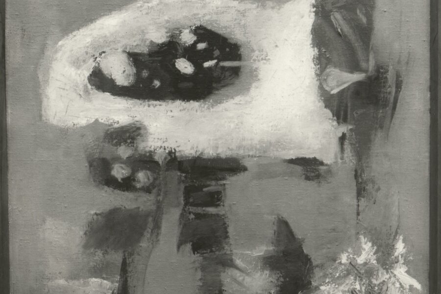 Robert Hliněnský, Pocta B. Martinů, 1965, 51 × 51, olej, plátno, majitel Dr. Jiří Valoch